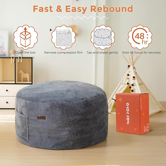 MAXYOYO Kids Bean Bag Chair, Stuffed Faux Fur Bean Bag - Image 8