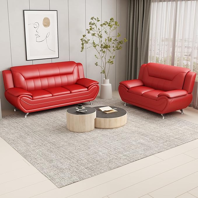 Container Furniture Direct Michael Modern Faux Leather Upholstered Stainless - Image 27