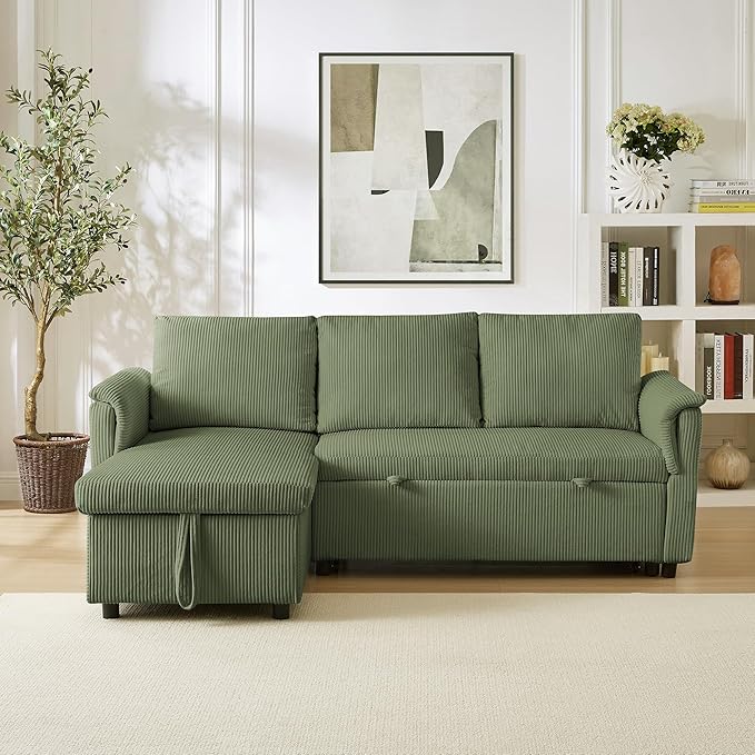 Ball & Cast Reversible Sectional Sofa Couch, L-Shape Sleeper Sofa Bed - Image 4