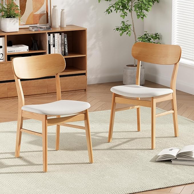 Merax 5-Piece Dining Set, Solild Wood Table & Chairs - Image 10