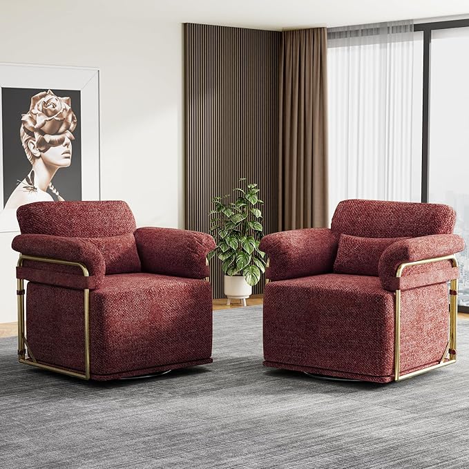 KEIKI Modern Comfy Swivel Accent Reading Chair - Image 3