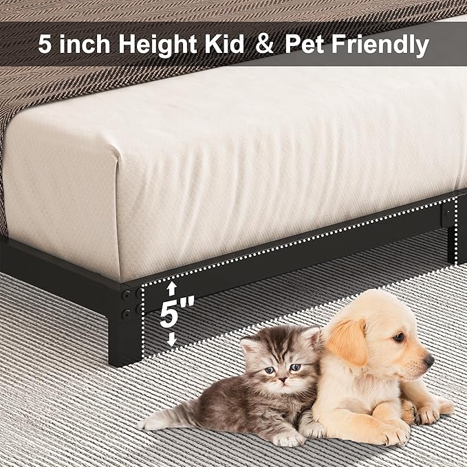 5 Inch Low Bed Frame Twin, Heavy Duty Twin Bed Frames Low Profile, No Box - Image 4