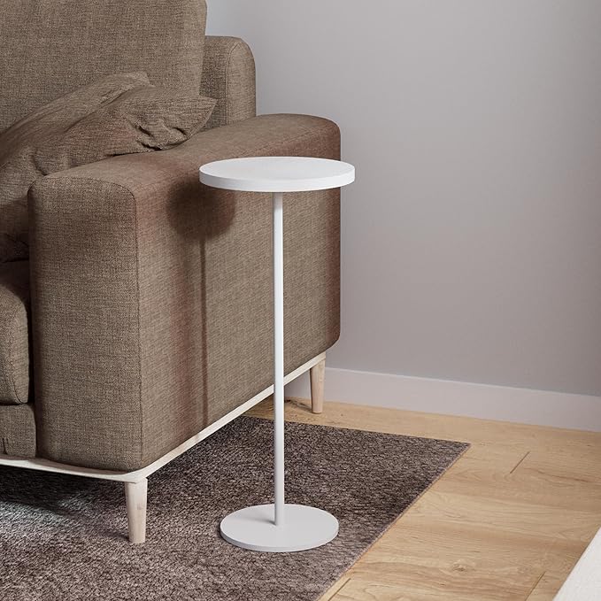 Small Side Table, Metal Round Drink Table, Desktop Diameter 9.99“ by DREAMODERN