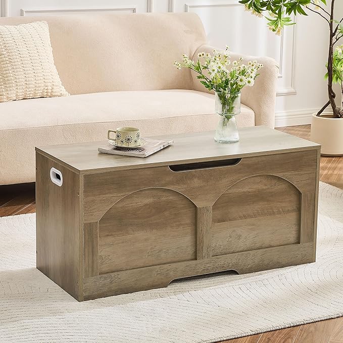 Storage Bench, 39.4" Storage Trunk, Storage Chest - Image 9