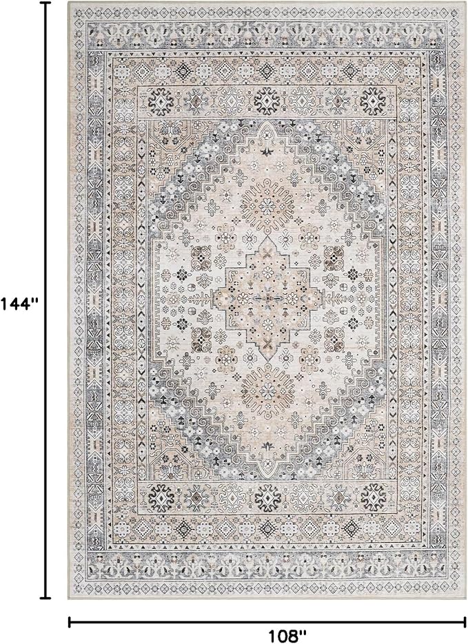 zesthome 9x12 Area Rugs, Stain Resistant Washable Rug, Ultra-Thin Rugs - Image 2