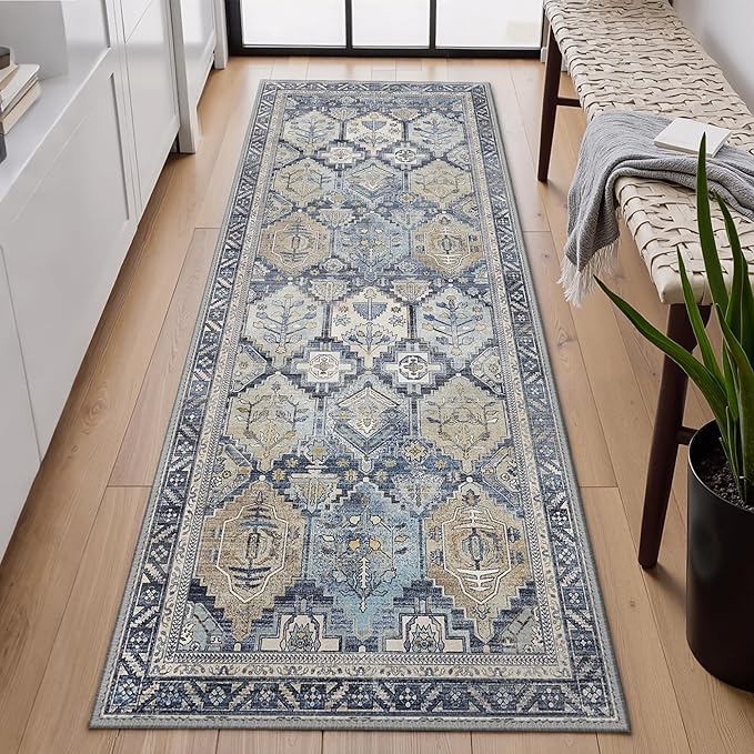 GENIMO 2x5 Runner Rugs for Hallway, Machine Washable Non Slip Vintage Rugs - Image 2