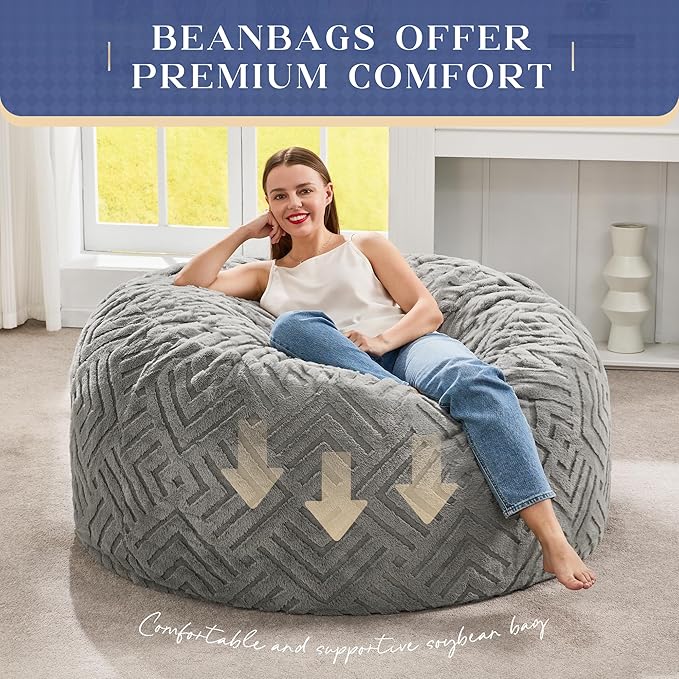Hobestluk Bean Bag Chairs Adults Beanbag Chair - Image 6