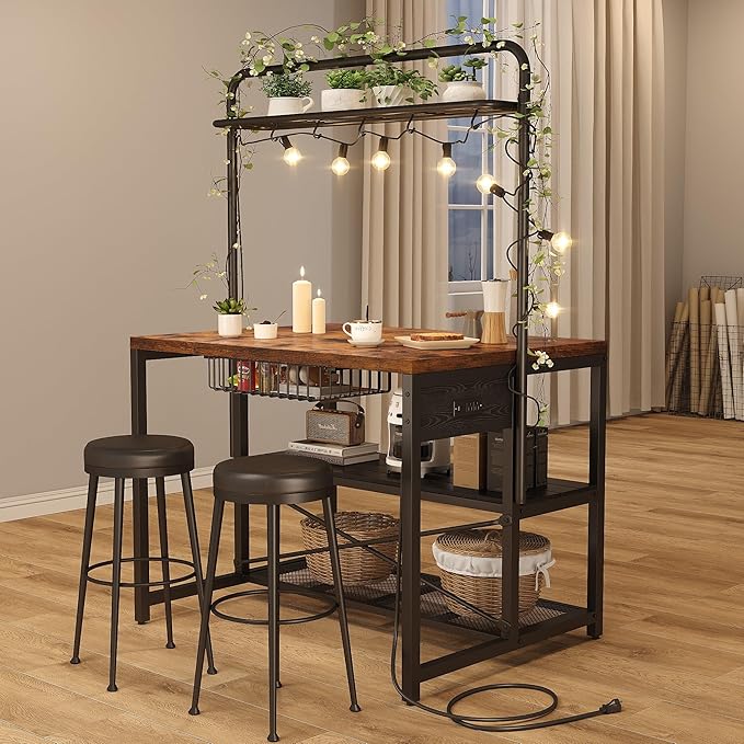 46" Large Kitchen Island Table Baker Rack - Image 5