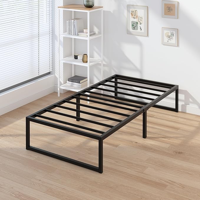 EMODA 14 Inch Narrow Twin Bed Frame 30x75, Heavy Duty Metal Platform No Box - Image 7