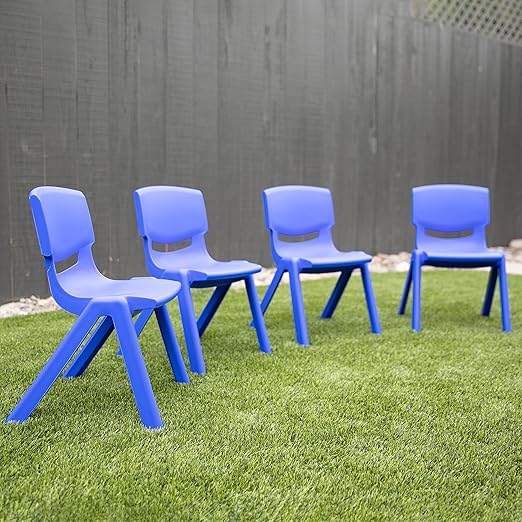 ECR4Kids 14in Plastic School Stack Chair, Classroom Furniture - Image 2