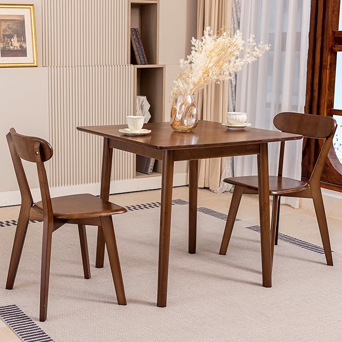 DELAVIN Soild Wood Dining Chairs Set of 2, Oak Wood Kitchen Chairs, Mid Century - Image 2