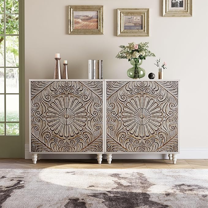 COSIEST Set of 2 32" Buffet Sideboard Cabinets by COSIEST