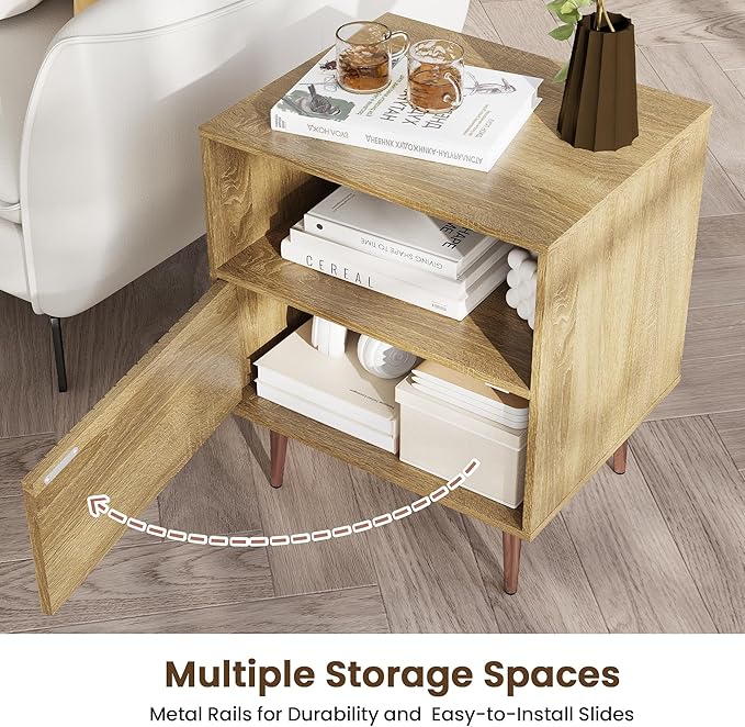 Wood Night Stand Set 2, Modern Bedside Table - Image 4