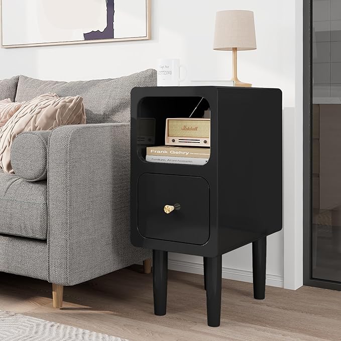 Narrow Nightstand, Solid Wood Night Stand - Image 8