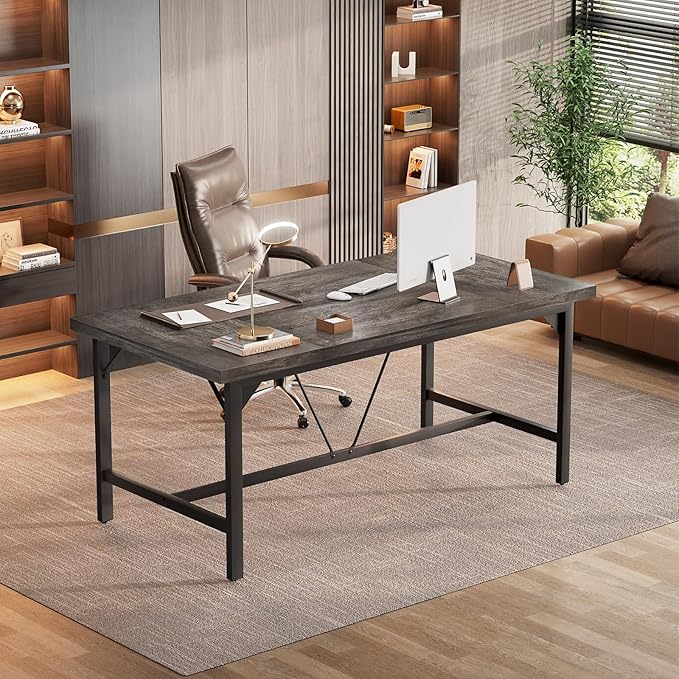 Unikito Large Computer Desk, 63x31.5 Inch Large Office Desks, Premium Sturdy 2 - Image 6