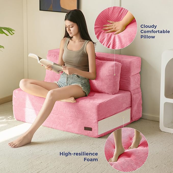MAXYOYO Convertible Sofa Bed, Fold Out Loveseat Sleeper Sofa - Image 8