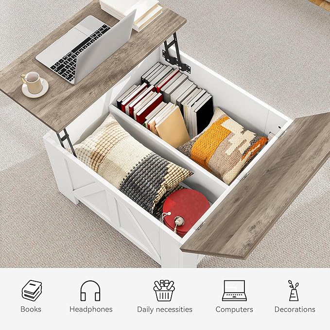 YITAHOME Farmhouse Lift Top Coffee Table - Image 6
