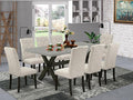 East West Furniture X697EL635-9 9 Piece Dining Set Includes a Rectangle Dining by EastWestFurniture