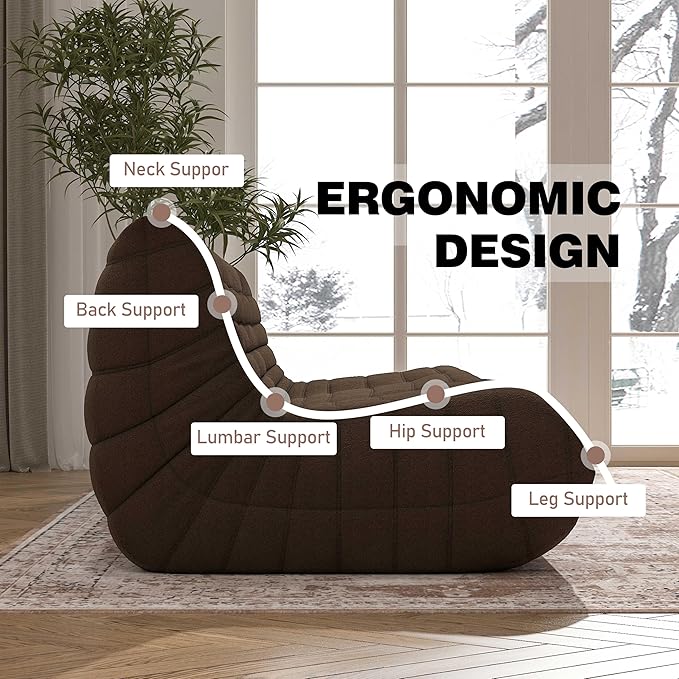 Big Bean Bag Chairs for Adults, 3 Seater Large Bean Bag Chair Sofa, Fireside - Image 5