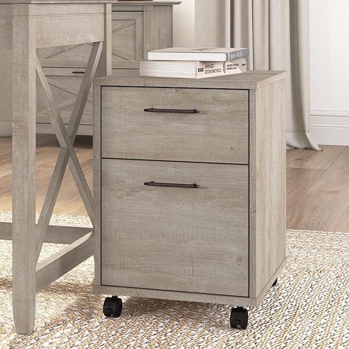 Bush Furniture Key West 2 Drawer Mobile File Cabinet, Rolling File Cabinet - Image 2