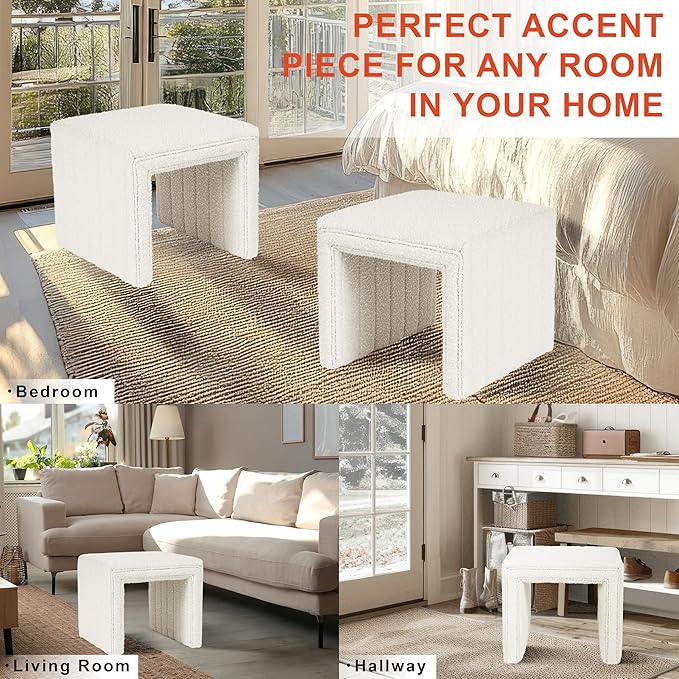 HomePop Modern Channel Tufted Ottoman Home Décor|Ottoman - Image 5
