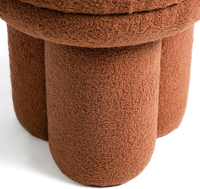 Furniture of America Rami Modern 18-inch Mushroom-Shape Upholstered Ottoman - Image 6