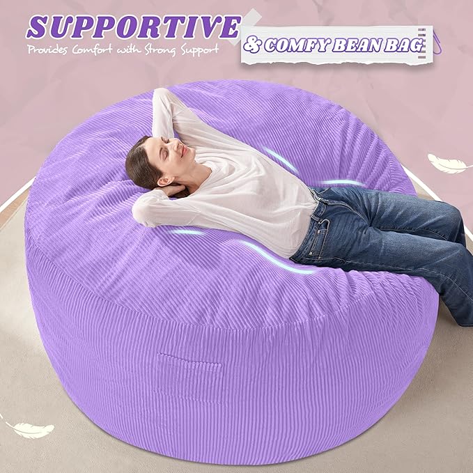 HABUTWAY 5FT Bean Bag Chair, Giant Bean Bag Chairs - Image 5