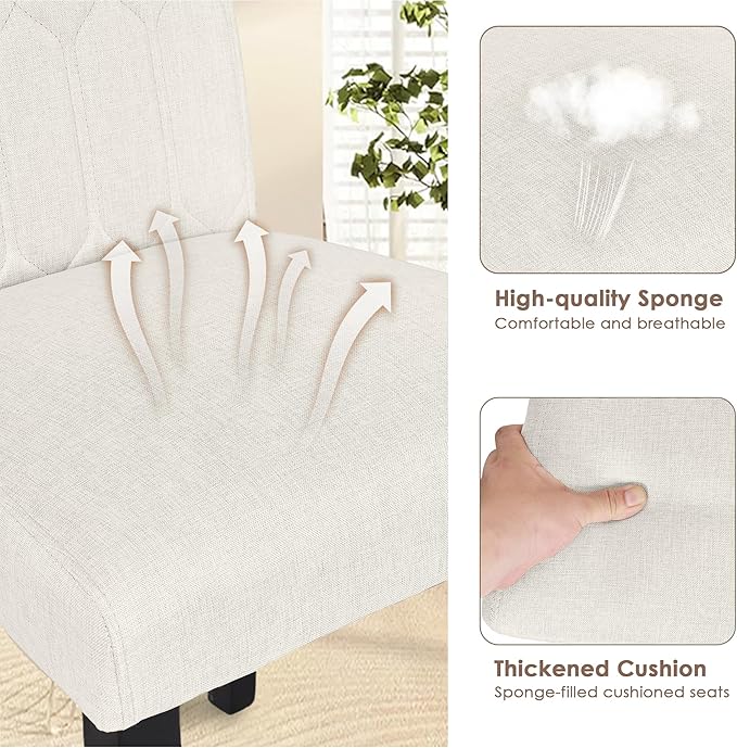 VECELO Upholstered Dining Chairs Set of 6, Modern Accent Parsons - Image 6