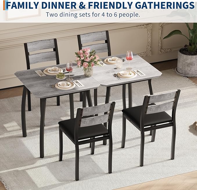 GAOMON Dining Table Set for 2, 3 Piece Small Kitchen Table and 2 Upholstered - Image 7