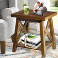 Rustic End Table, Farmhouse Side Table by FANTERSI