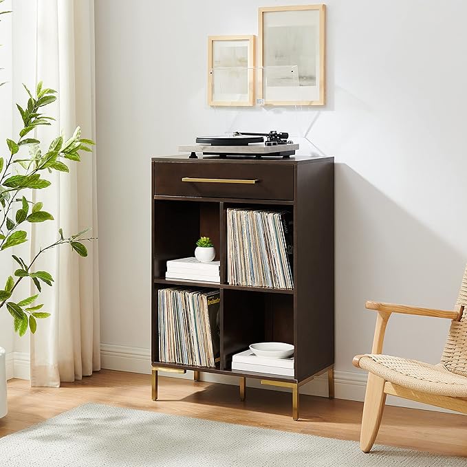 Crosley Furniture Juno Cube Bookcase and Record Player Stand - Image 2