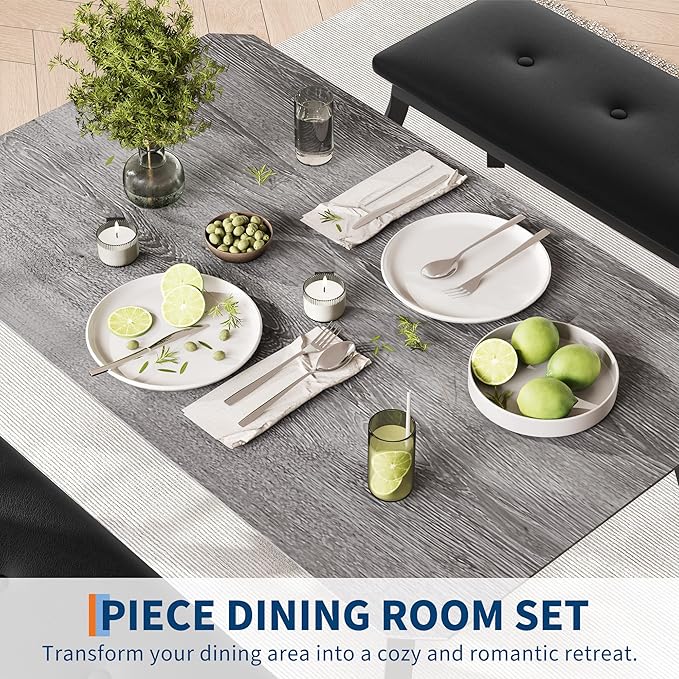 GAOMON Dining Table Set for 4, Metal Frame Kitchen, 3 Piece Dining Room Table - Image 6