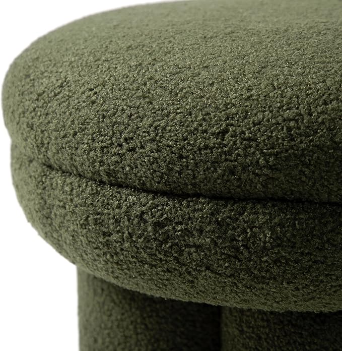 Furniture of America Rami Modern 18-inch Mushroom-Shape Upholstered Ottoman - Image 8