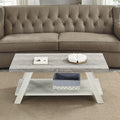 Roundhill Furniture Athens Contemporary Wood Shelf Coffee Table, Weathered Gray by RoundhillFurniture
