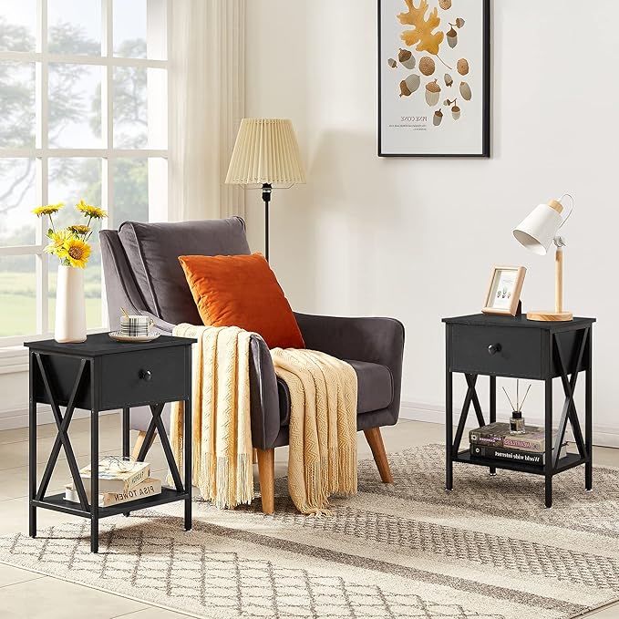 VECELO Nightstands, Modern End Side Tables, Night Stand - Image 7