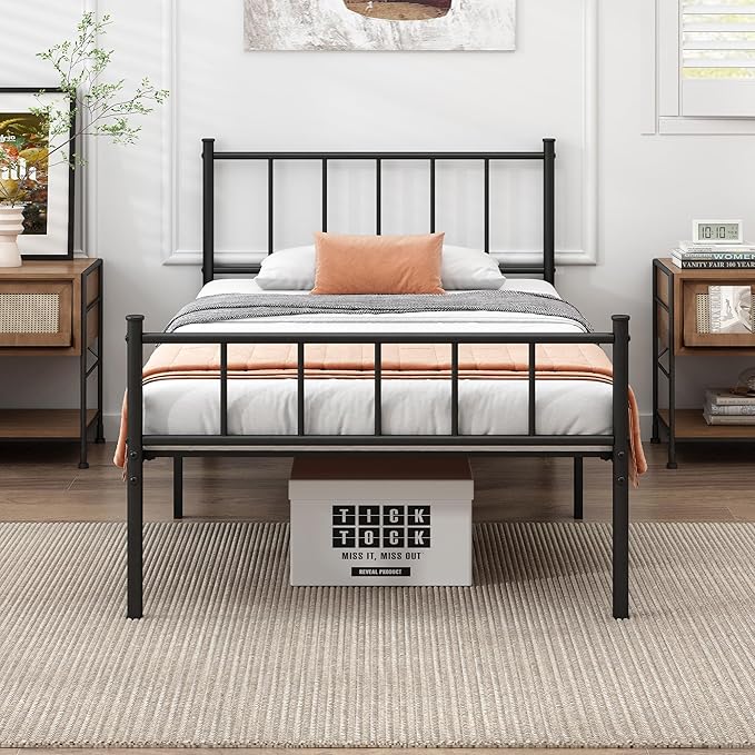 Twin Bed Frame-Classic Metal Platform Bed Frame, Mattress Foundation by DIIYIV