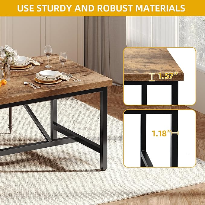 DWVO 70.8" Large Dining Room Table - Image 3