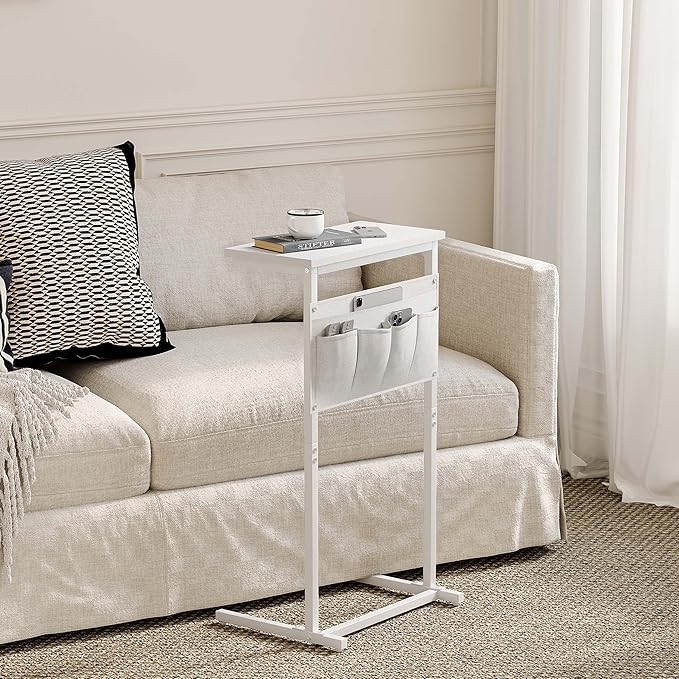 C Shaped End Table, Side Table for Sofa, Small TV Tray, Couch Table - Image 7