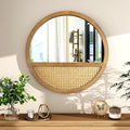 Rattan Round Mirror, 24 Inch Wall Mirror by THKSHOUZVintageFurniture