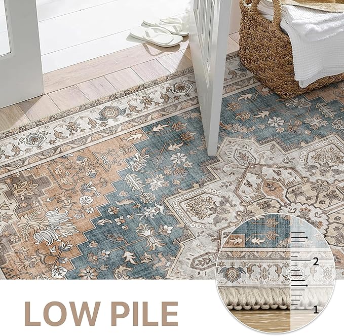 GENIMO 2x12 Runner Rugs for Hallway, Machine Washable Non Slip Vintage Rugs - Image 5