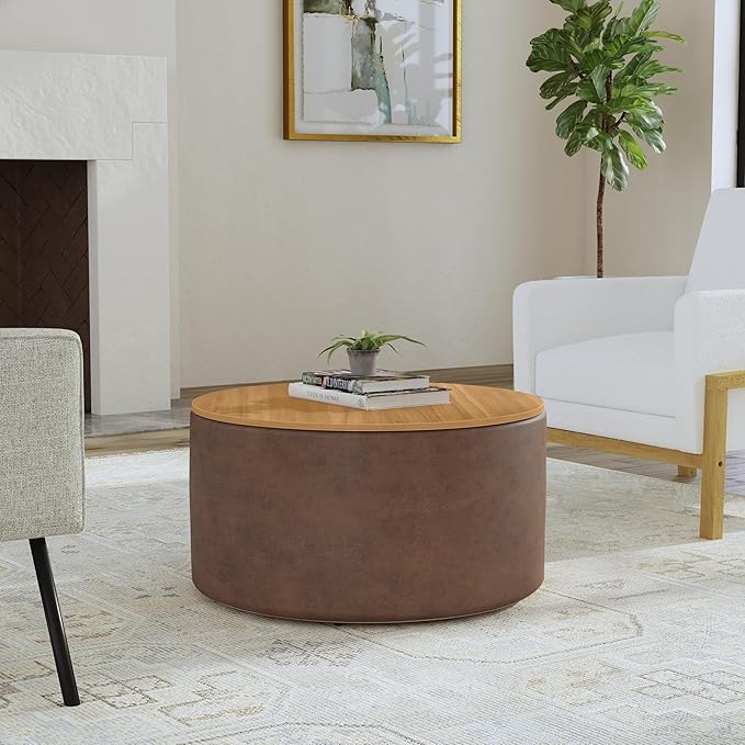 HomePop Modern Fabric Storage Ottoman - Image 2