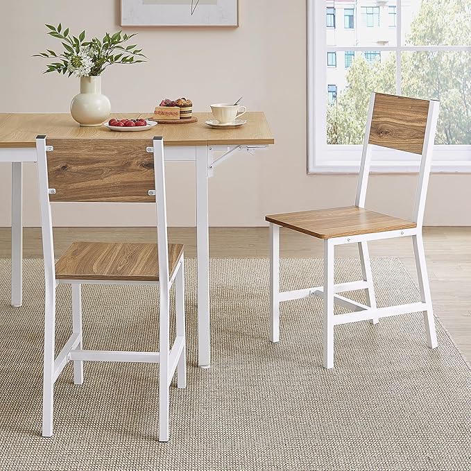 VASAGLE Dining Chair Set of 2, Rustic Wood Chairs by VASAGLEbySONGMICSHOME