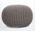 FRELISH DECOR Round Pouf Ottoman Hand Knitted 100% Cotton Pouf by FernishDecor