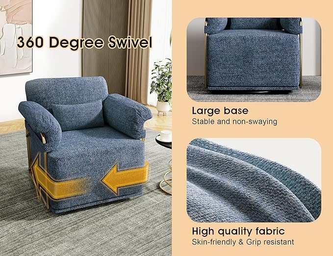 KEIKI Modern Comfy Swivel Accent Reading Chair - Image 7
