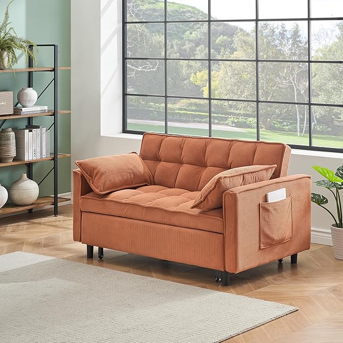 Ball & Cast Convertible Sofa Bed, Loveseat Sleeper Sofa W/Pull-Out Bed - Image 4