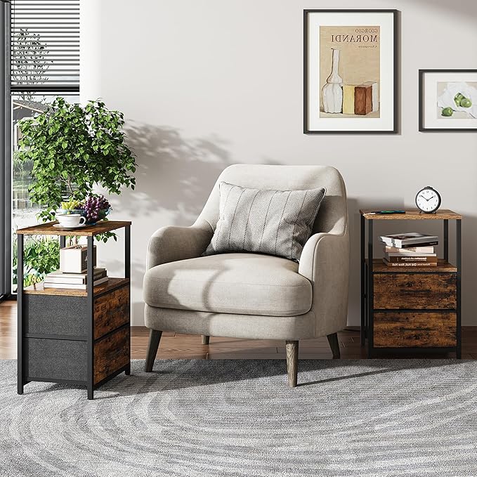 TUTOTAK End Table, Night Stand, Side Table, Nightstand - Image 4