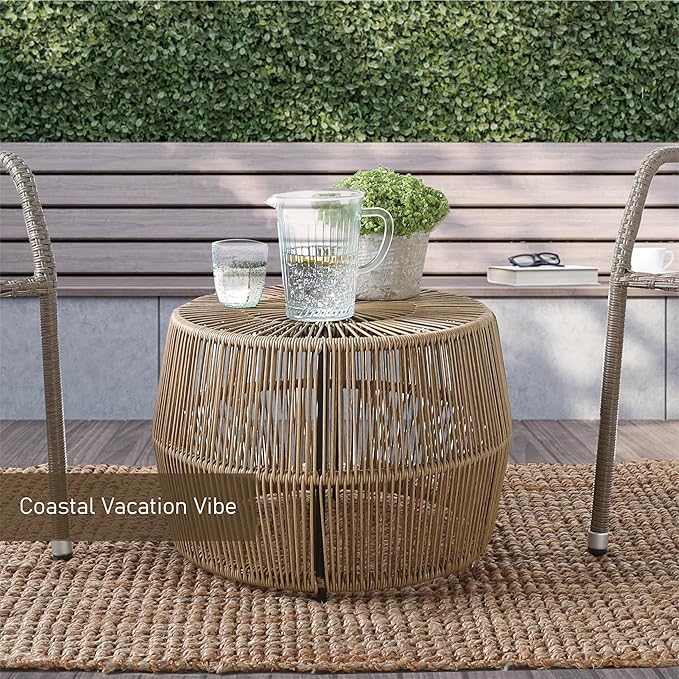 Muse & Lounge Co. Ysar Boho Rattan Round Coffee Table Outdoor - Image 4