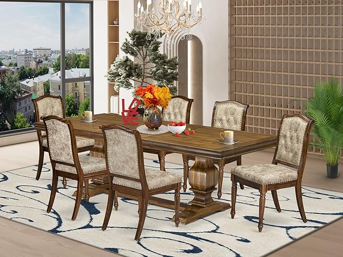 NKMA7-AWA-36 7 Pieces Kitchen Table Set Includes a Rectangular Dining Table and by LuxebyEastWestFurniture