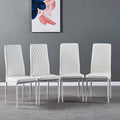 JT Modern Minimalist Dining Chair Fireproof Leather Sprayed Metal Pipe Diamond by JT
