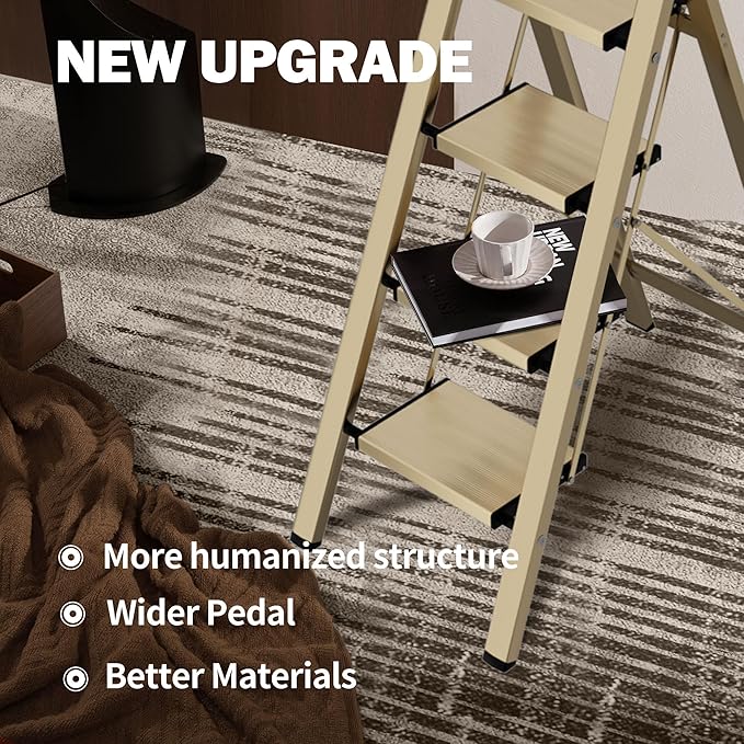 4 Step Ladder, Lightweight Folding Step Stool - Image 5